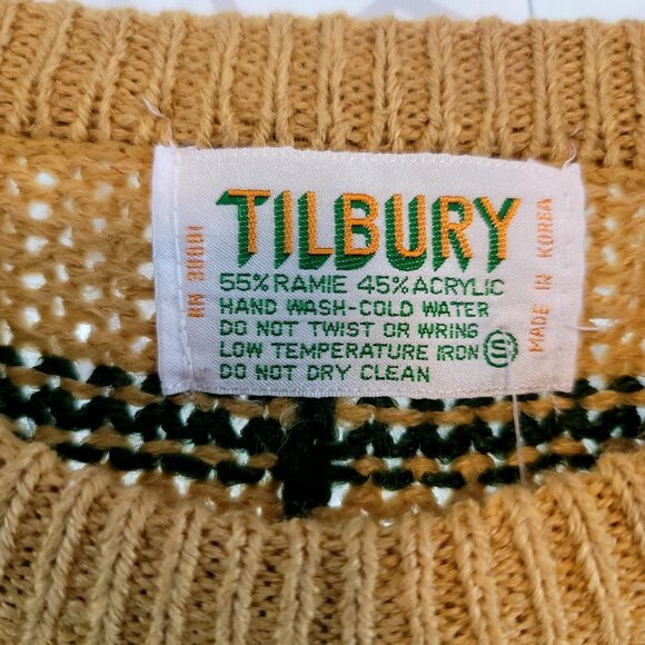 Tilbury Small Knit Sweater Vest Checkerboard Sleeveless Vintage Deadstock - Picture 3 of 7